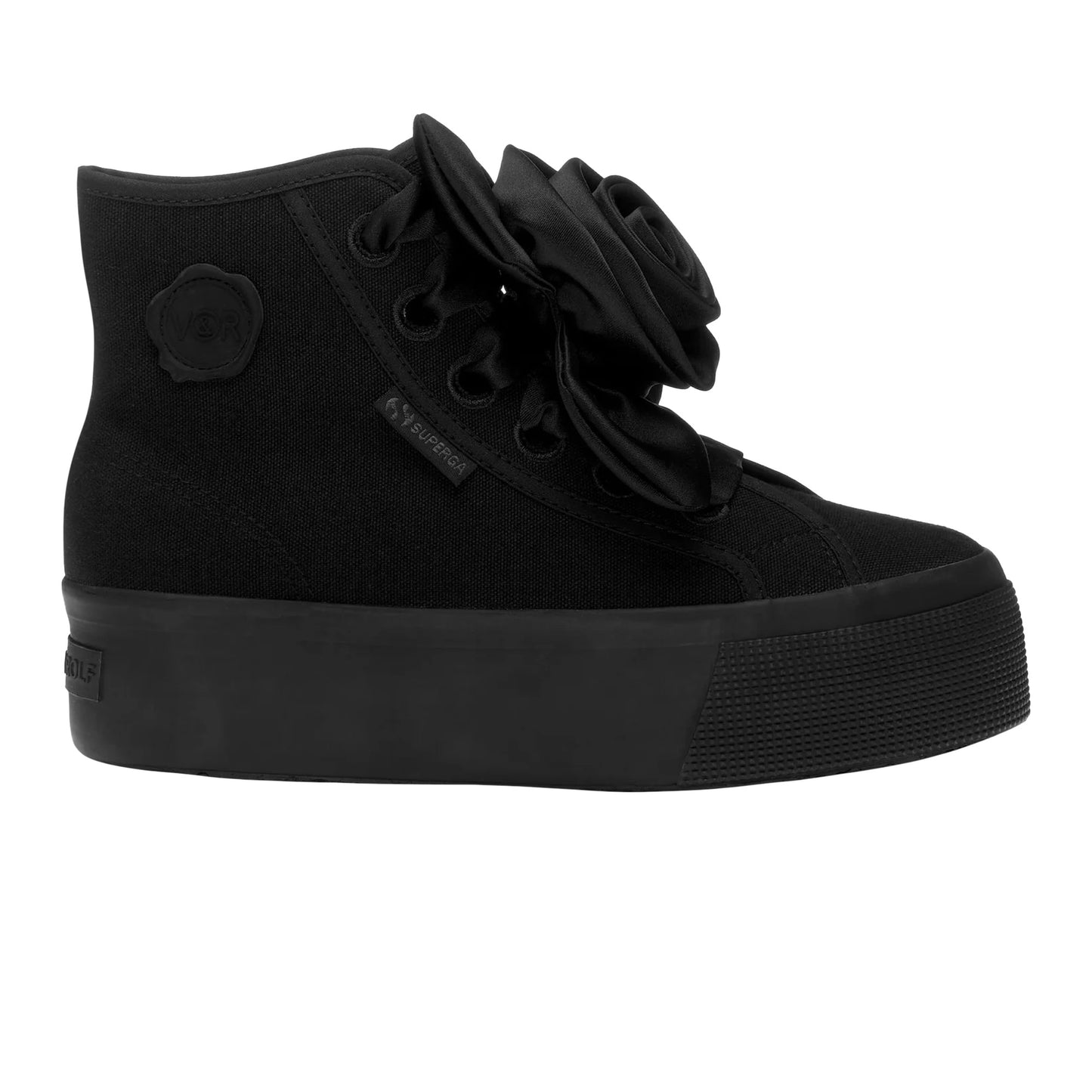 Total Black - Back - Superga Womens-Ladies Viktor & Rolf 2708 Rose High Tops
