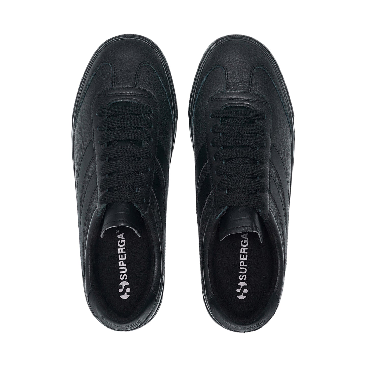 Total Black - Side - Superga Unisex Adult 4834 Club S Swallow Vegan Leather Trainers