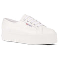 White - Front - Superga Womens-Ladies 2790 Nappa Leather Trainers
