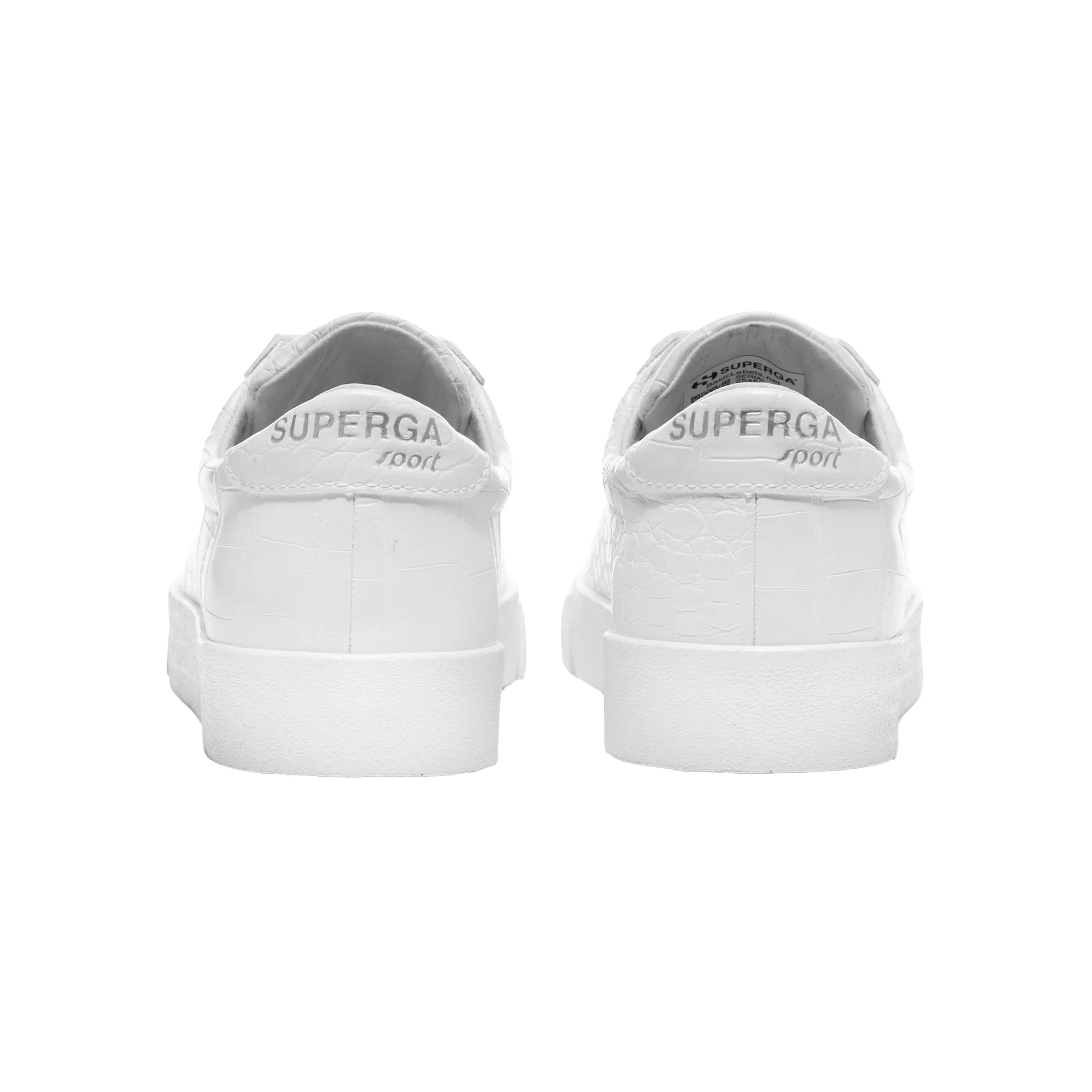 White - Back - Superga Unisex Adult 2843 Sport Club S Crocodile Print Trainers