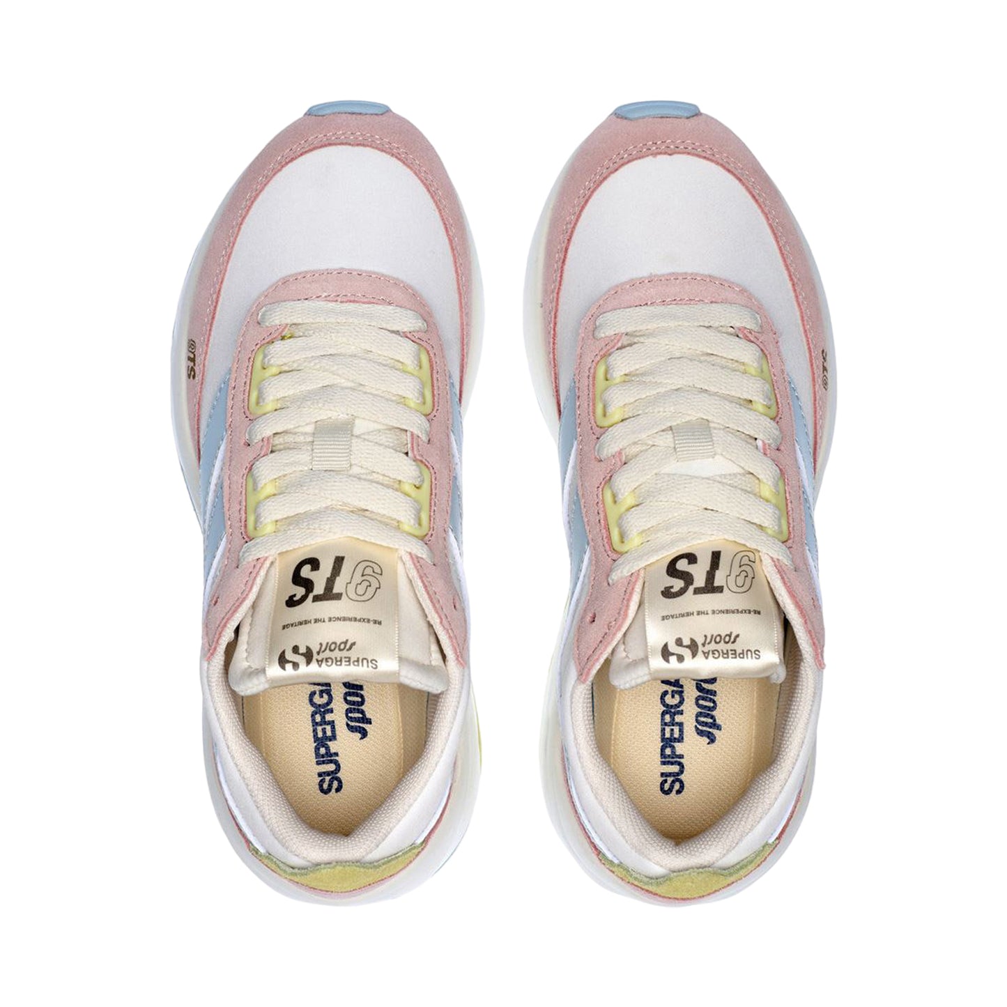 Pink Ish-Grey Lilla-Sunny Lime - Side - Superga Unisex Adult 4089 Training 9TS Slim Suede Trainers