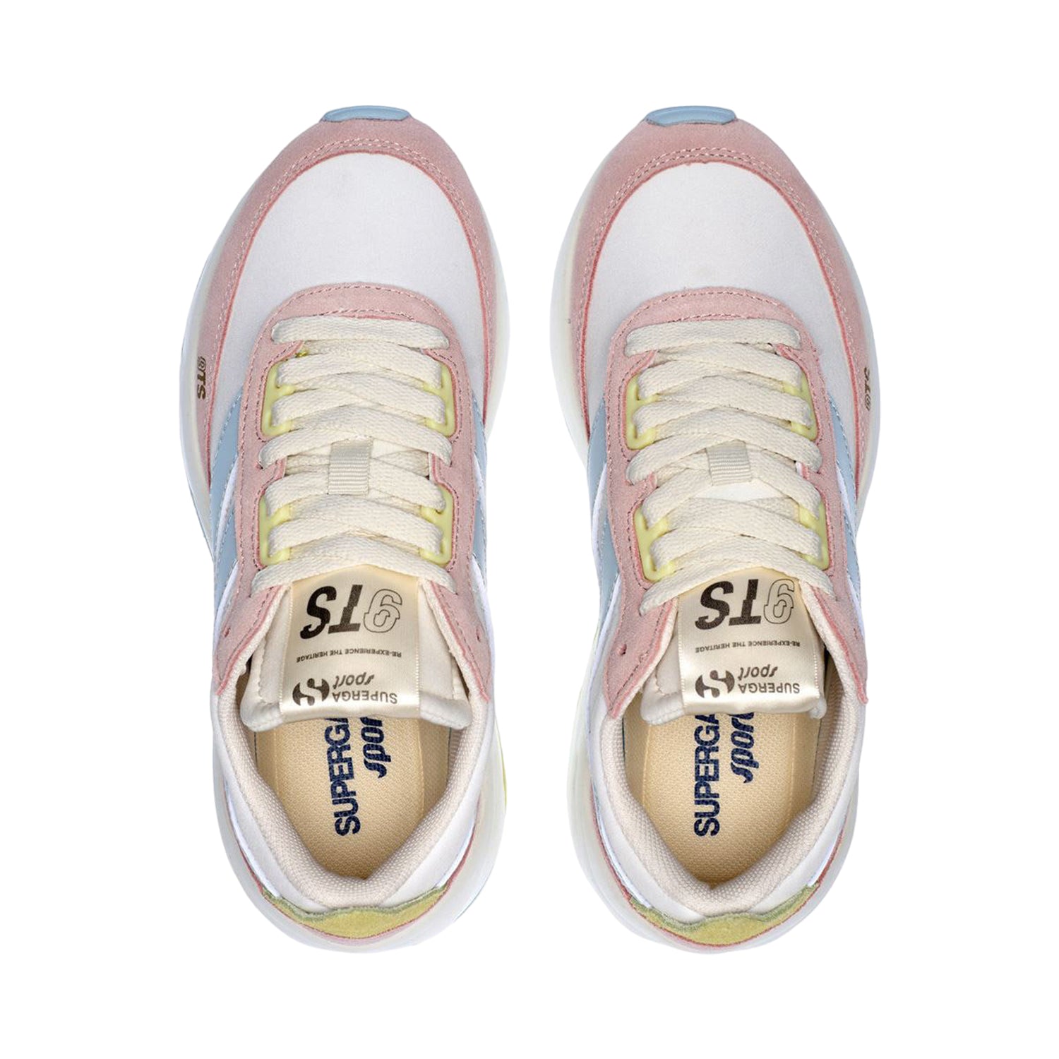 Pink Ish-Grey Lilla-Sunny Lime - Side - Superga Unisex Adult 4089 Training 9TS Slim Suede Trainers