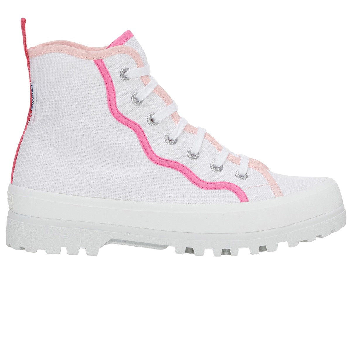 White-Pink - Lifestyle - Superga Womens-Ladies 2341 Alpina Curly Bindings Ankle Boots