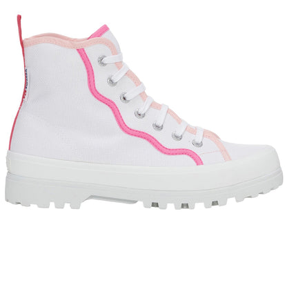 White-Pink - Lifestyle - Superga Womens-Ladies 2341 Alpina Curly Bindings Ankle Boots