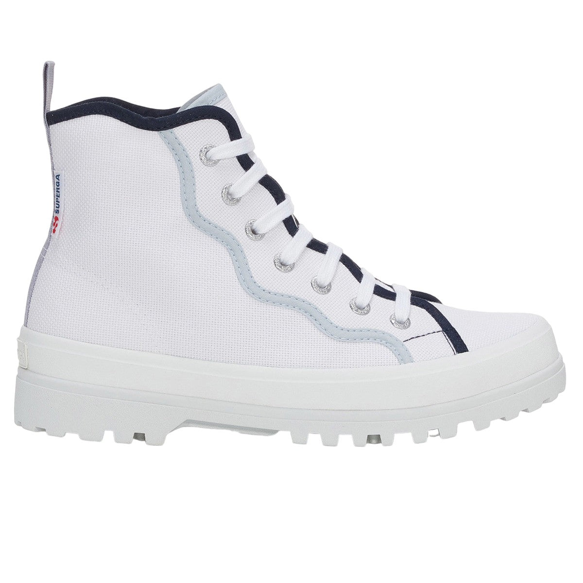 White-Blue - Lifestyle - Superga Womens-Ladies 2341 Alpina Curly Bindings Ankle Boots
