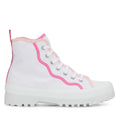 White-Pink - Front - Superga Womens-Ladies 2341 Alpina Curly Bindings Ankle Boots