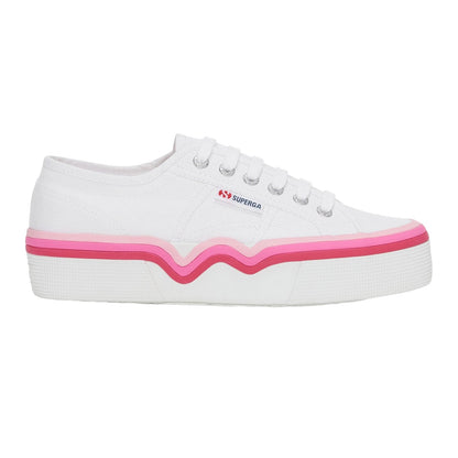 White-Shaded Pink - Side - Superga Womens-Ladies 2740 Liquify Stripes Trainers