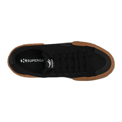 Black-Gum - Back - Superga Unisex Adult 2660 Stripe Big Bumpers Trainers
