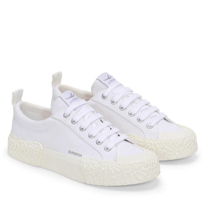 White-Off White - Front - Superga Unisex Adult 2660 Stripe Big Bumpers Trainers