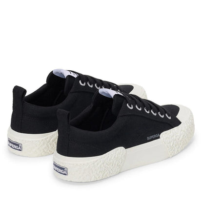 Black-Off White - Back - Superga Unisex Adult 2660 Stripe Big Bumpers Trainers