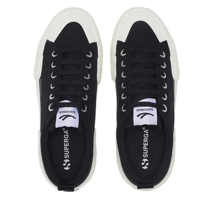 Black-Off White - Side - Superga Unisex Adult 2660 Stripe Big Bumpers Trainers