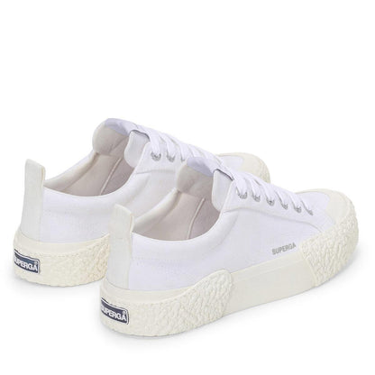 White-Off White - Back - Superga Unisex Adult 2660 Stripe Big Bumpers Trainers