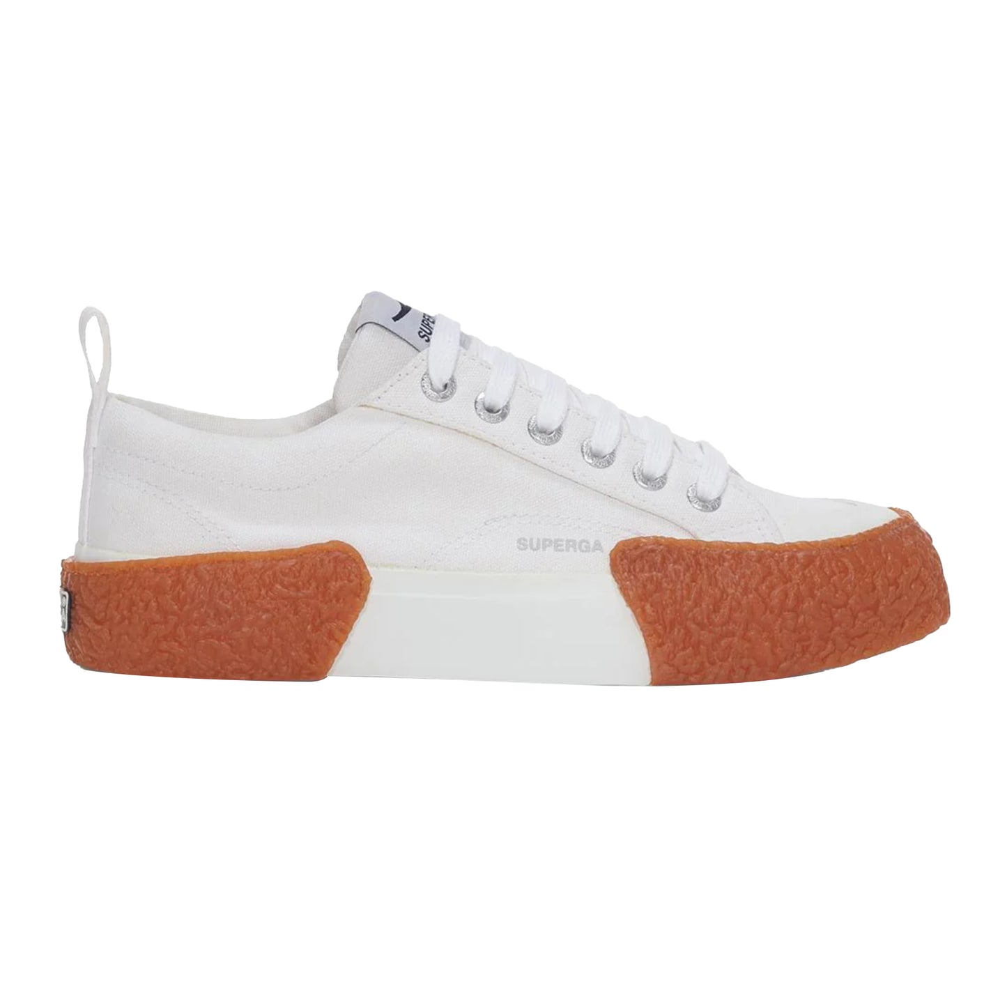 White-Gum - Front - Superga Unisex Adult 2660 Stripe Big Bumpers Trainers