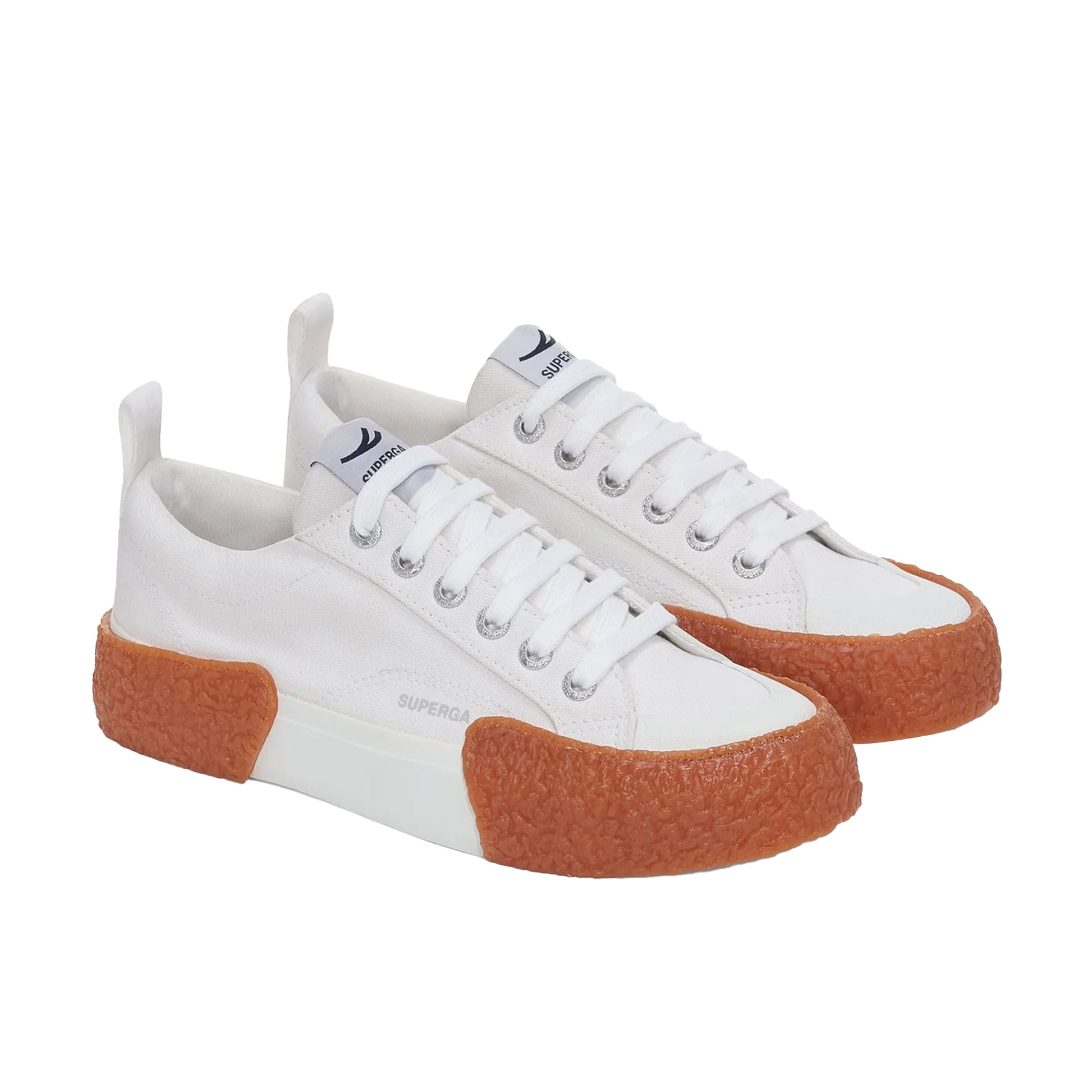 White-Gum - Back - Superga Unisex Adult 2660 Stripe Big Bumpers Trainers