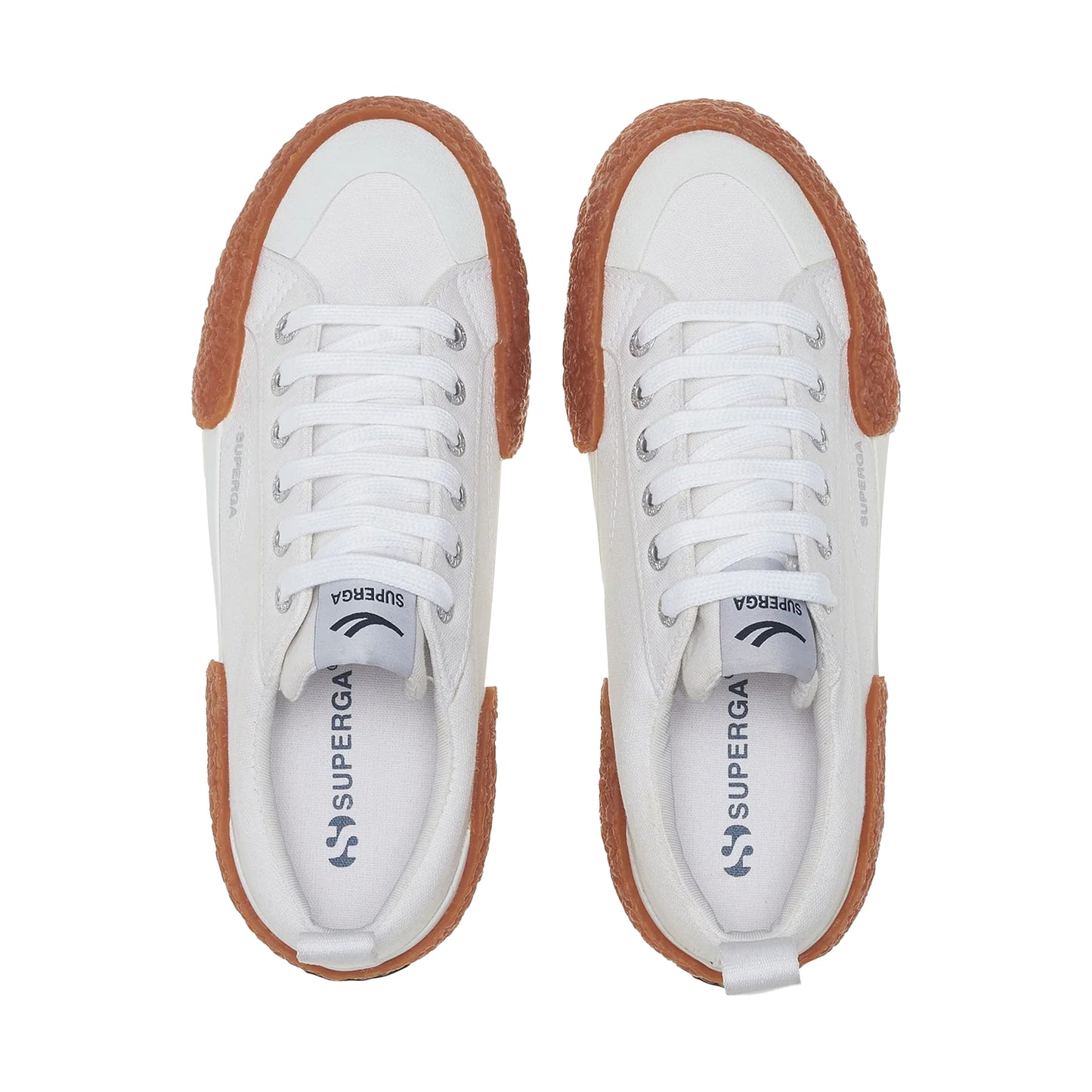 White-Gum - Lifestyle - Superga Unisex Adult 2660 Stripe Big Bumpers Trainers