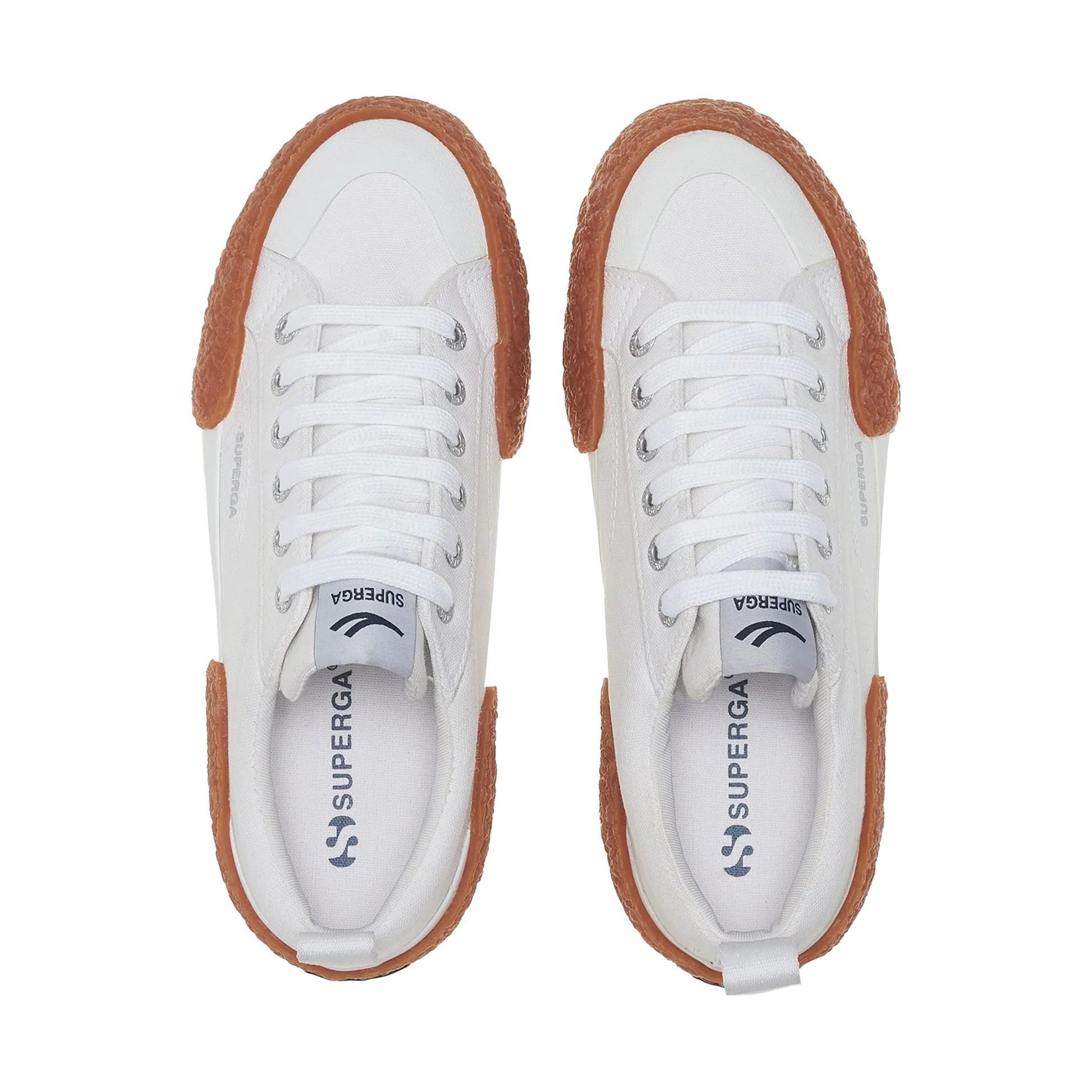 White-Gum - Lifestyle - Superga Unisex Adult 2660 Stripe Big Bumpers Trainers