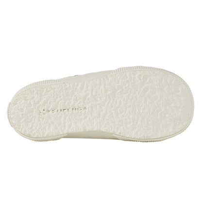 Grey Silver-Avorio - Side - Superga Childrens-Kids 2750 Macrame Trainers