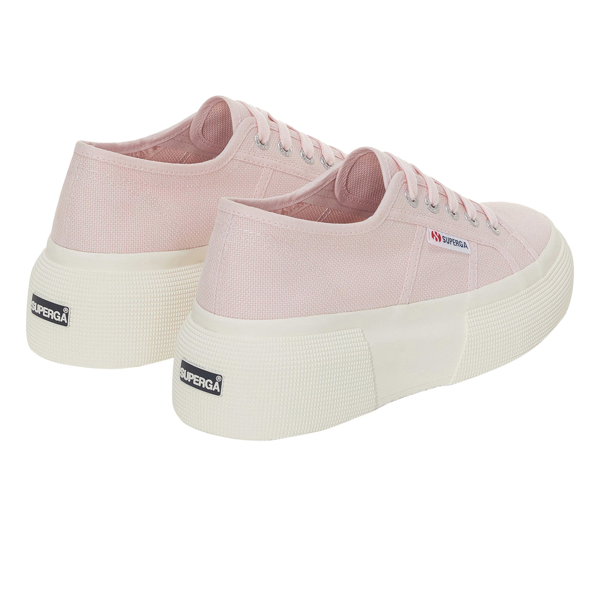 Pink Ish-Avorio - Side - Superga Womens-Ladies 2287 Bubble Trainers