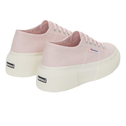 Pink Ish-Avorio - Side - Superga Womens-Ladies 2287 Bubble Trainers