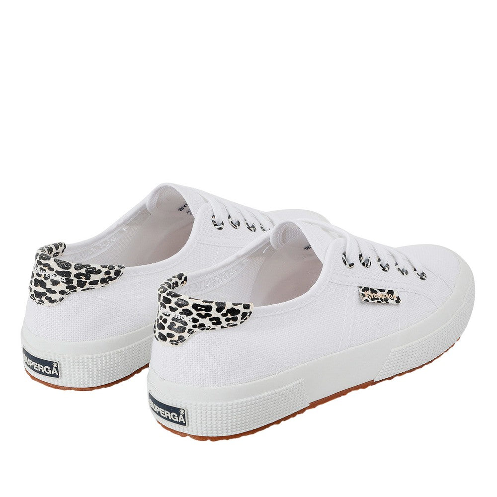 White - Back - Superga Womens-Ladies 2750 Cotu Classic Leopard Print Trainers