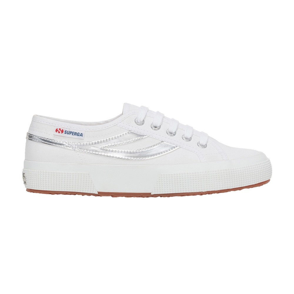 White-Silver - Side - Superga Womens-Ladies 2953 Swallow Tail Mirror Trainers