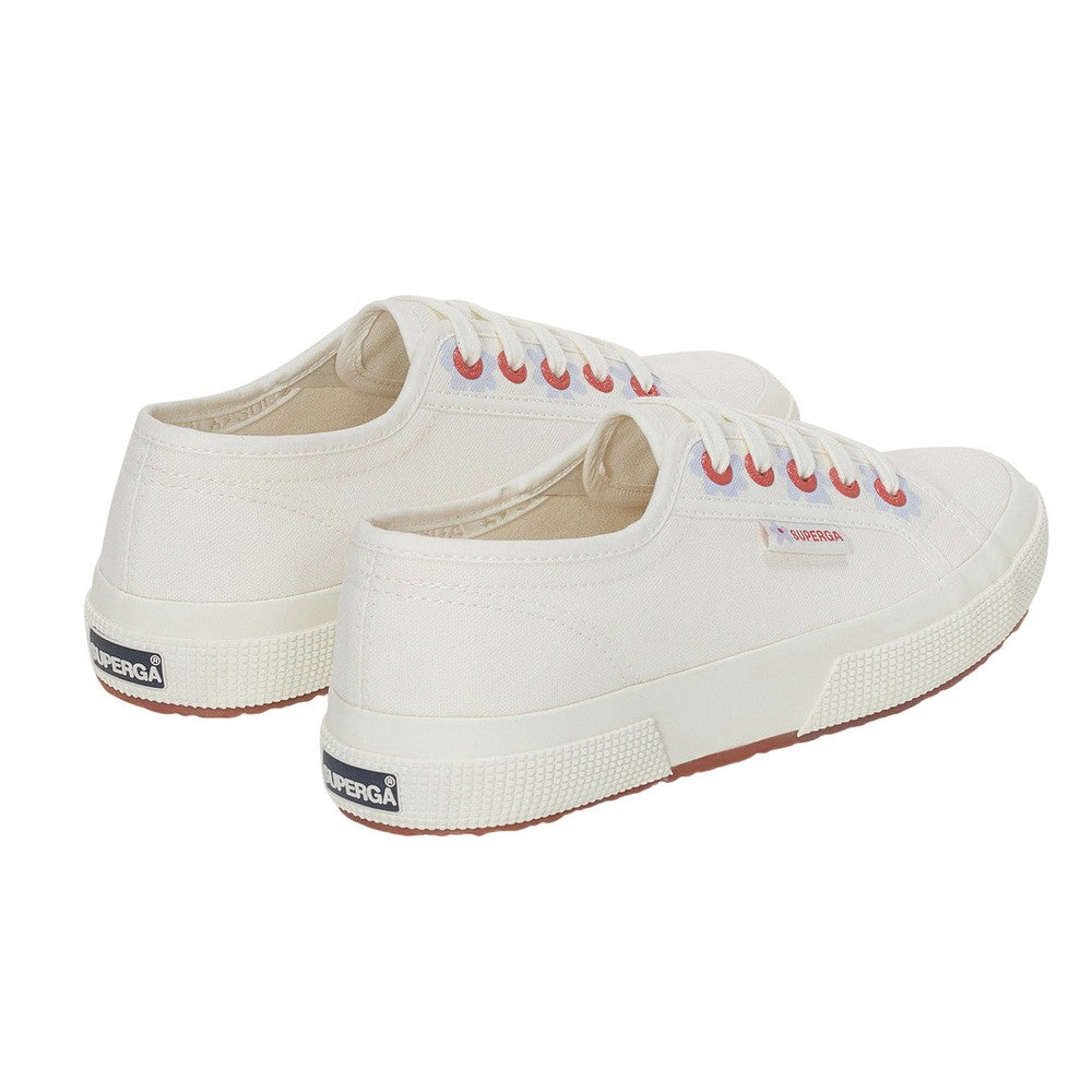 White Avorio-Azure Blue - Back - Superga Womens-Ladies Daisy Eyelets Trainers