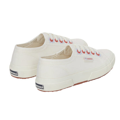 White Avorio-Azure Blue - Back - Superga Womens-Ladies Daisy Eyelets Trainers