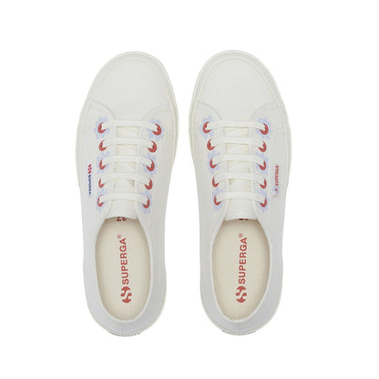 White Avorio-Azure Blue - Lifestyle - Superga Womens-Ladies Daisy Eyelets Trainers