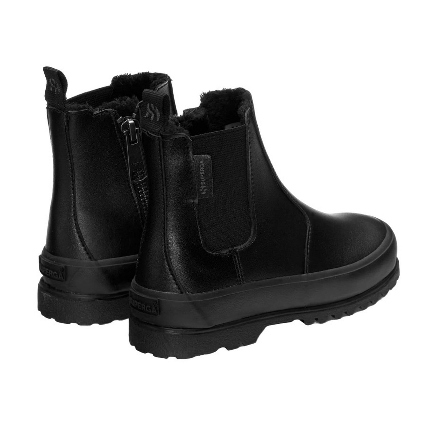 Total Black - Back - Superga Childrens-Kids 2666 Alpina Vegan Boots