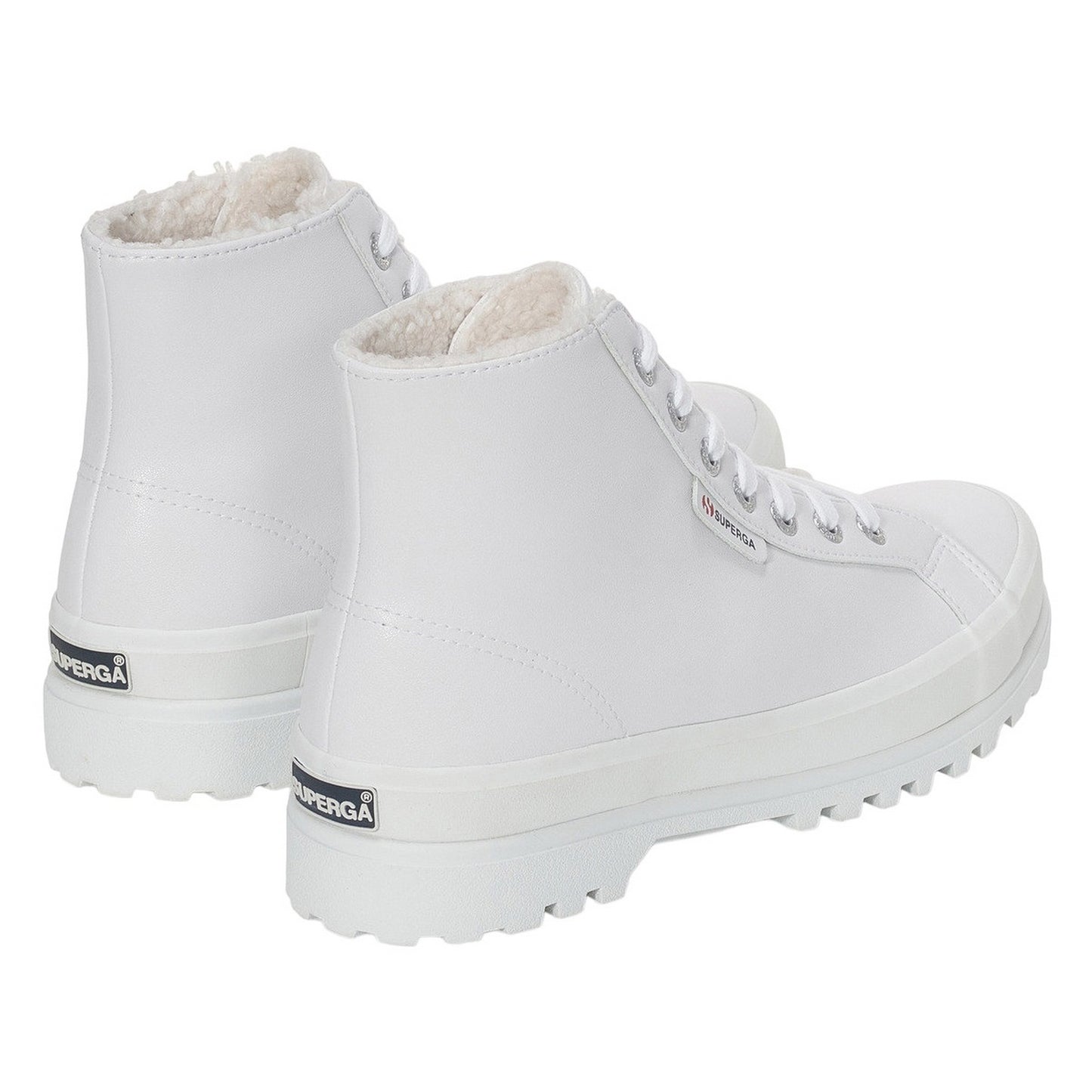 Ice White - Back - Superga Womens-Ladies 2341 Alpina Vegan Leather Trainers