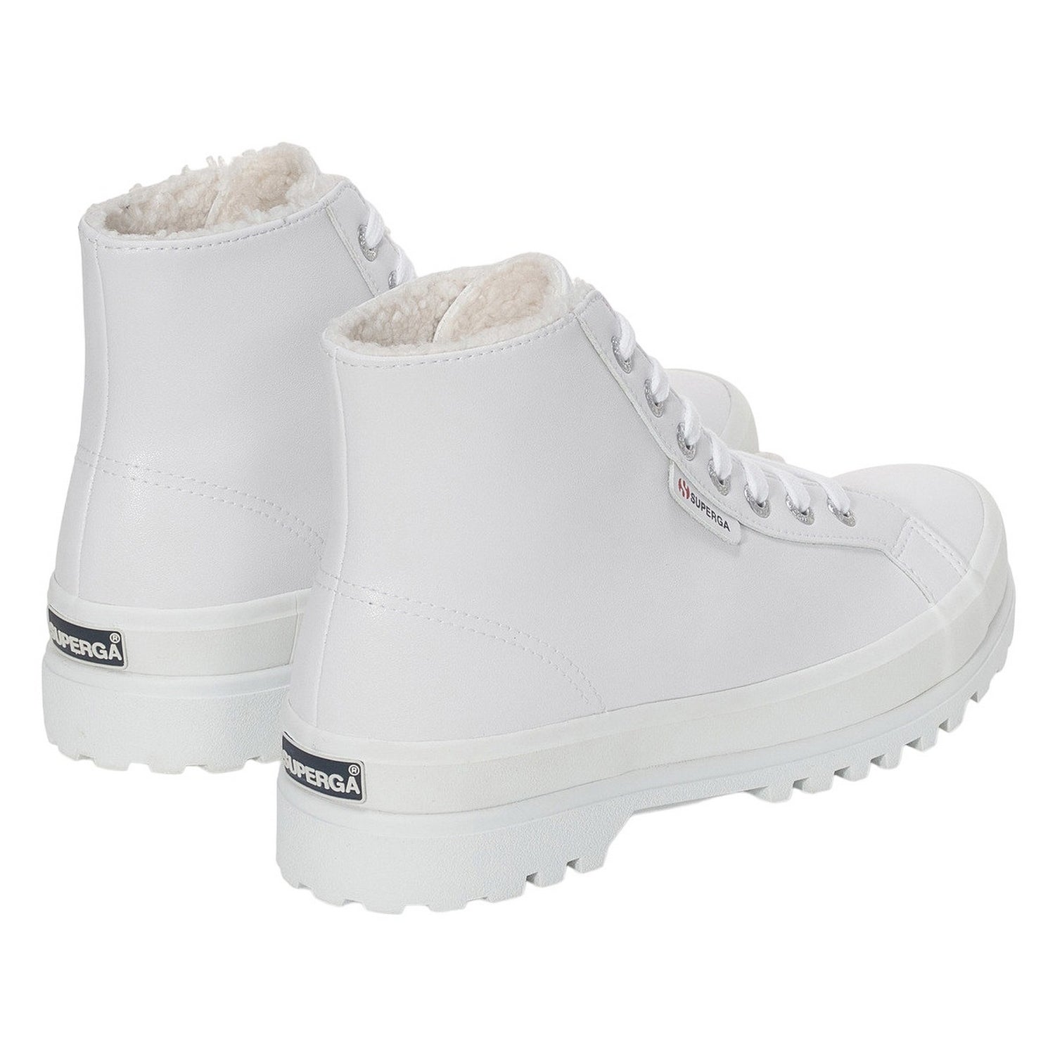 Ice White - Back - Superga Womens-Ladies 2341 Alpina Vegan Leather Trainers