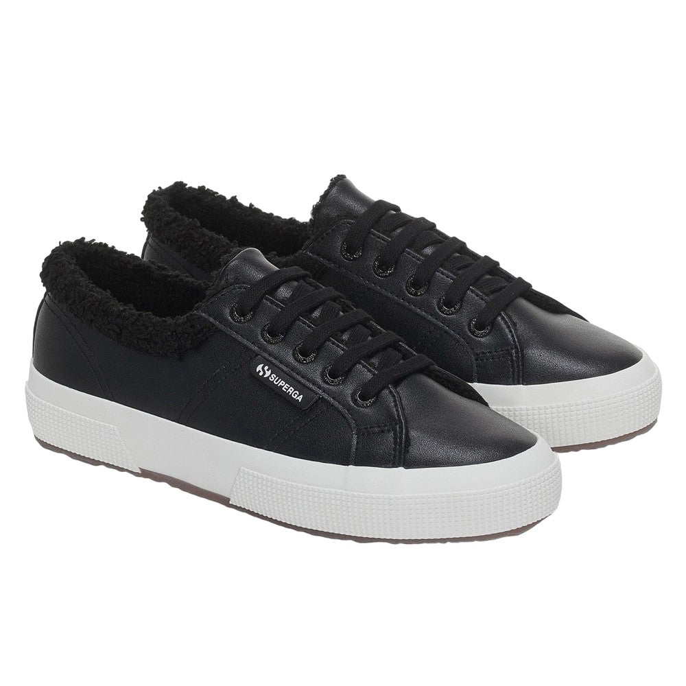 Black - Front - Superga Unisex Adult 2750 Vegan Leather Trainers