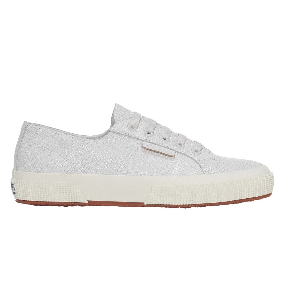 Optical White - Lifestyle - Superga Womens-Ladies 2750 Snake Print Grain Leather Trainers