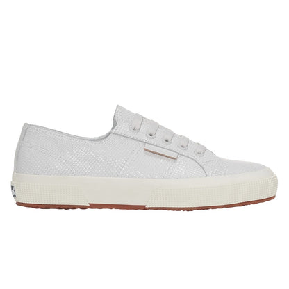 Optical White - Lifestyle - Superga Womens-Ladies 2750 Snake Print Grain Leather Trainers