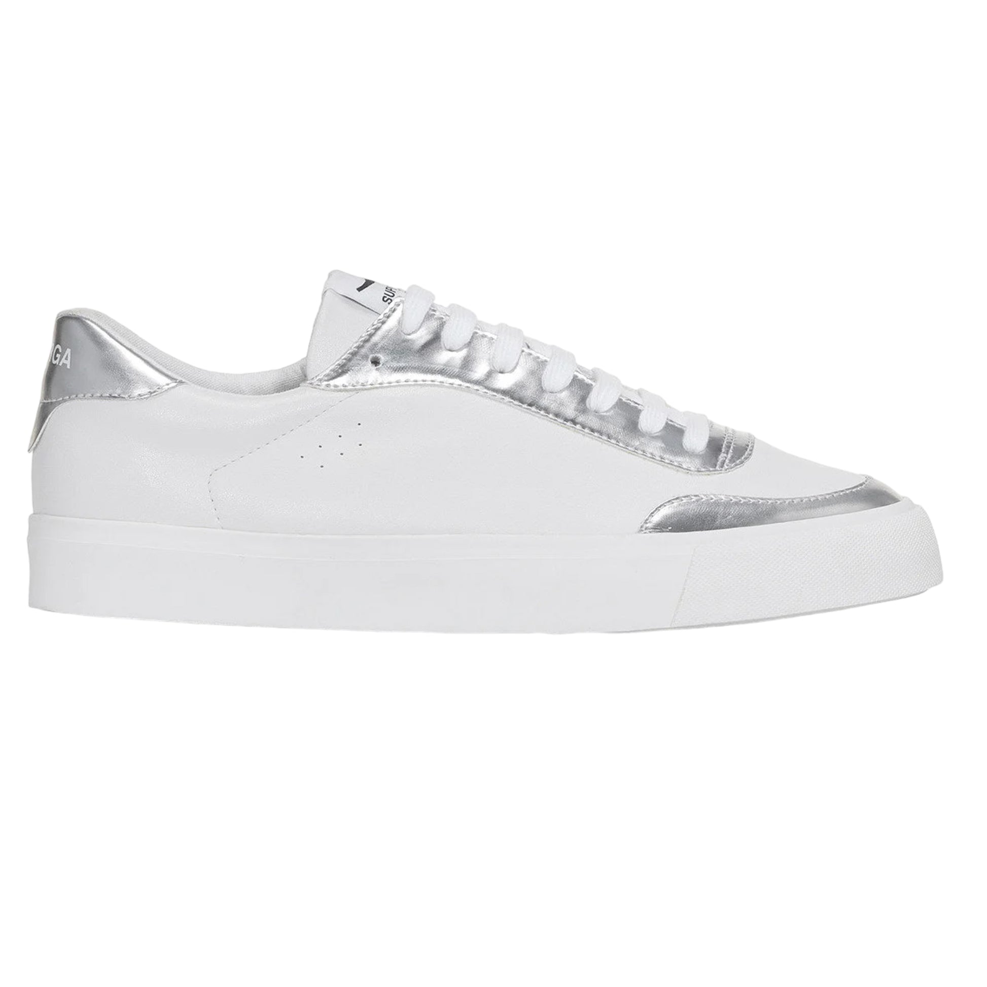 White-Silver - Side - Superga Womens-Ladies 3843 Mirror Court Trainers