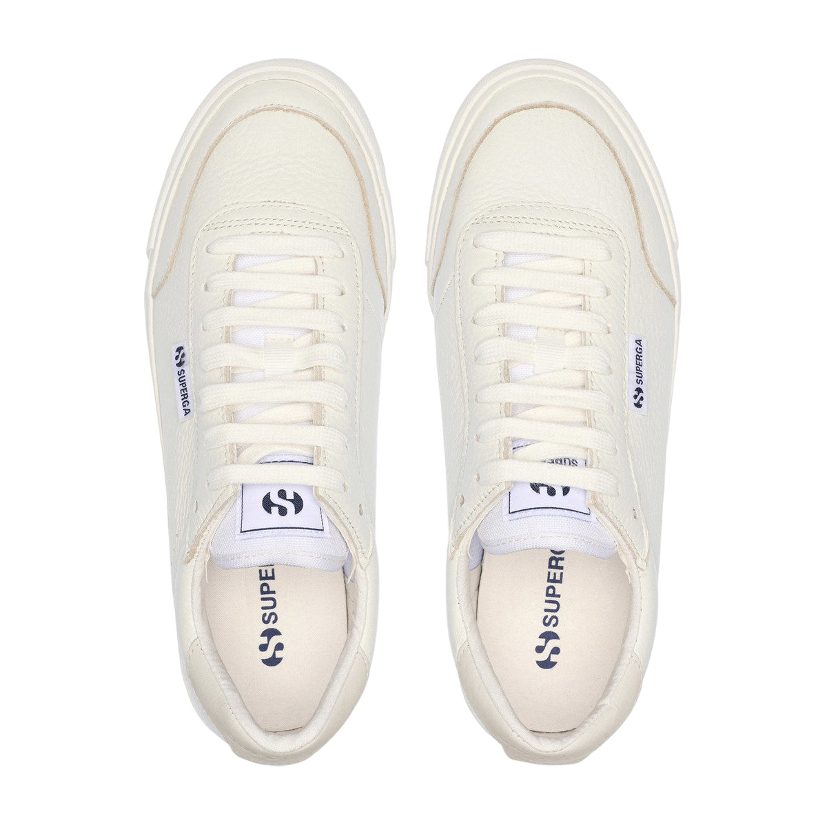 White-Avorio - Lifestyle - Superga Unisex Adult 2843 Leather Court Trainers