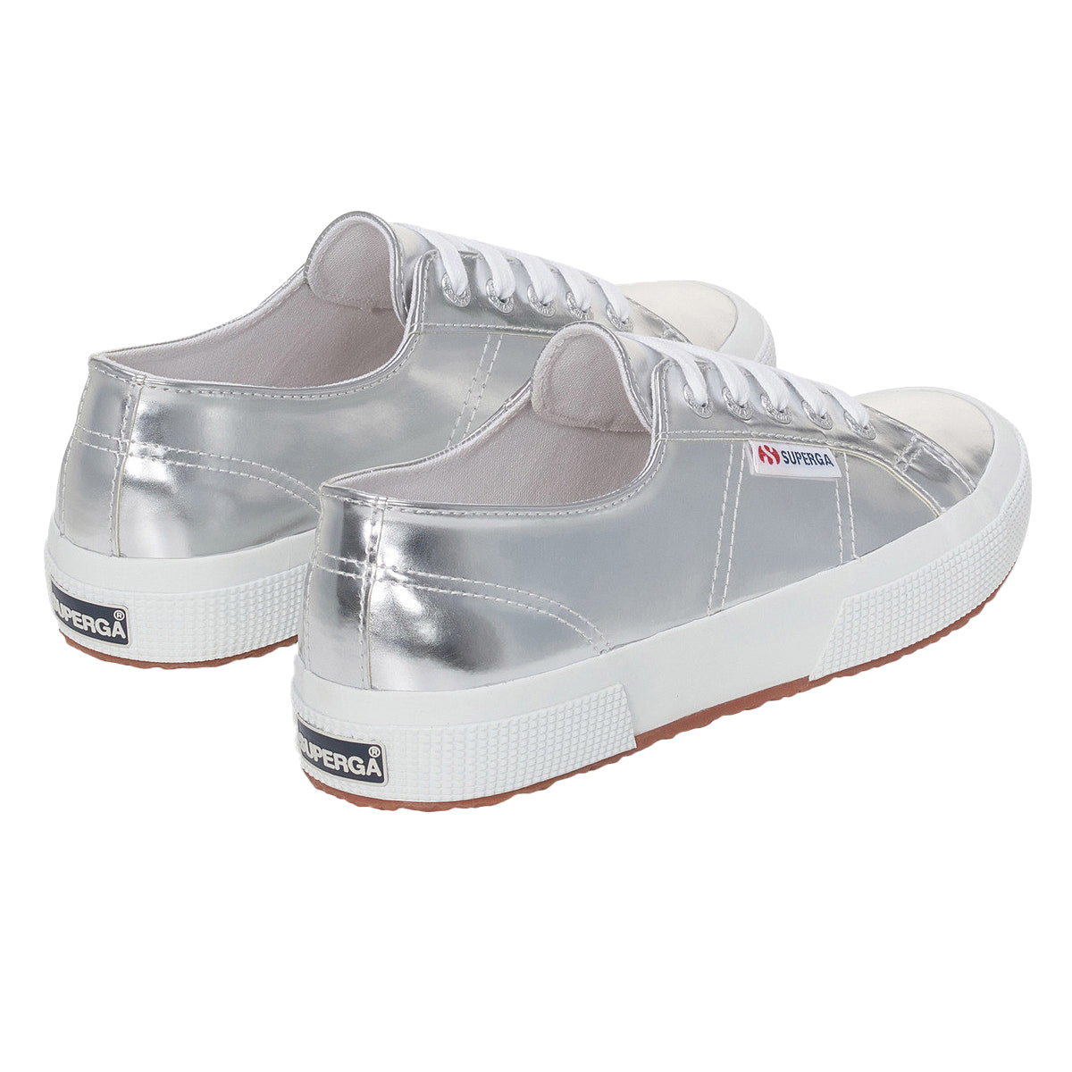 Silver - Back - Superga Womens-Ladies 2750 Mirror Synthetic Trainers