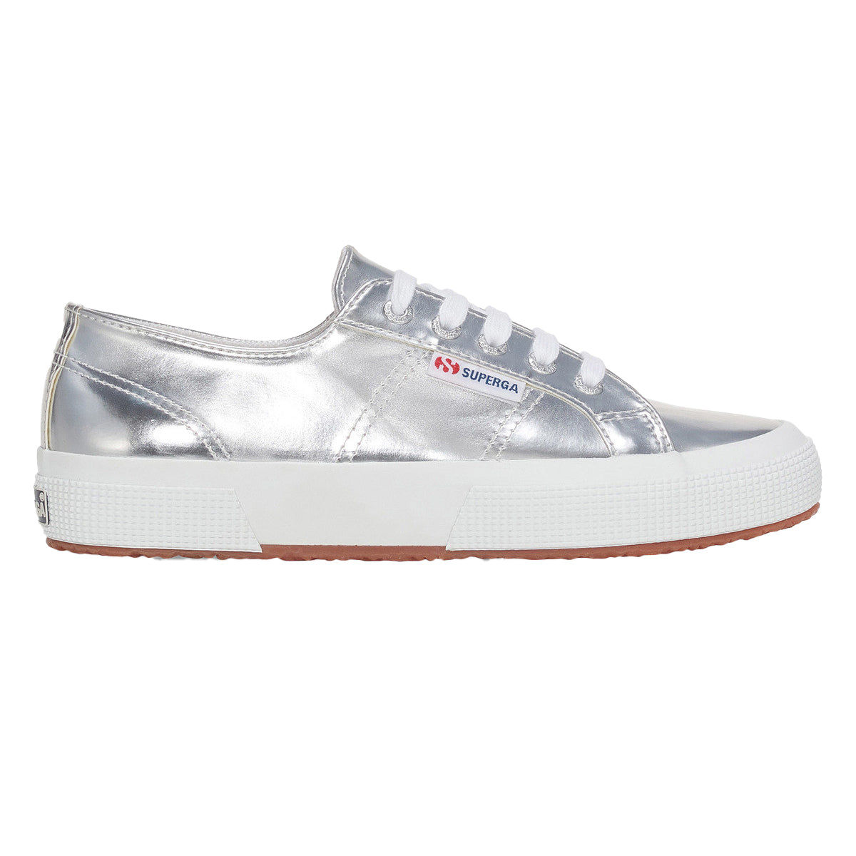 Silver - Lifestyle - Superga Womens-Ladies 2750 Mirror Synthetic Trainers