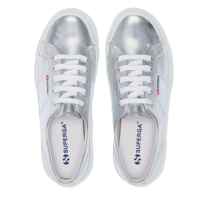 Silver - Pack Shot - Superga Womens-Ladies 2750 Mirror Synthetic Trainers