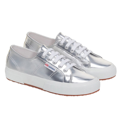 Silver - Front - Superga Womens-Ladies 2750 Mirror Synthetic Trainers