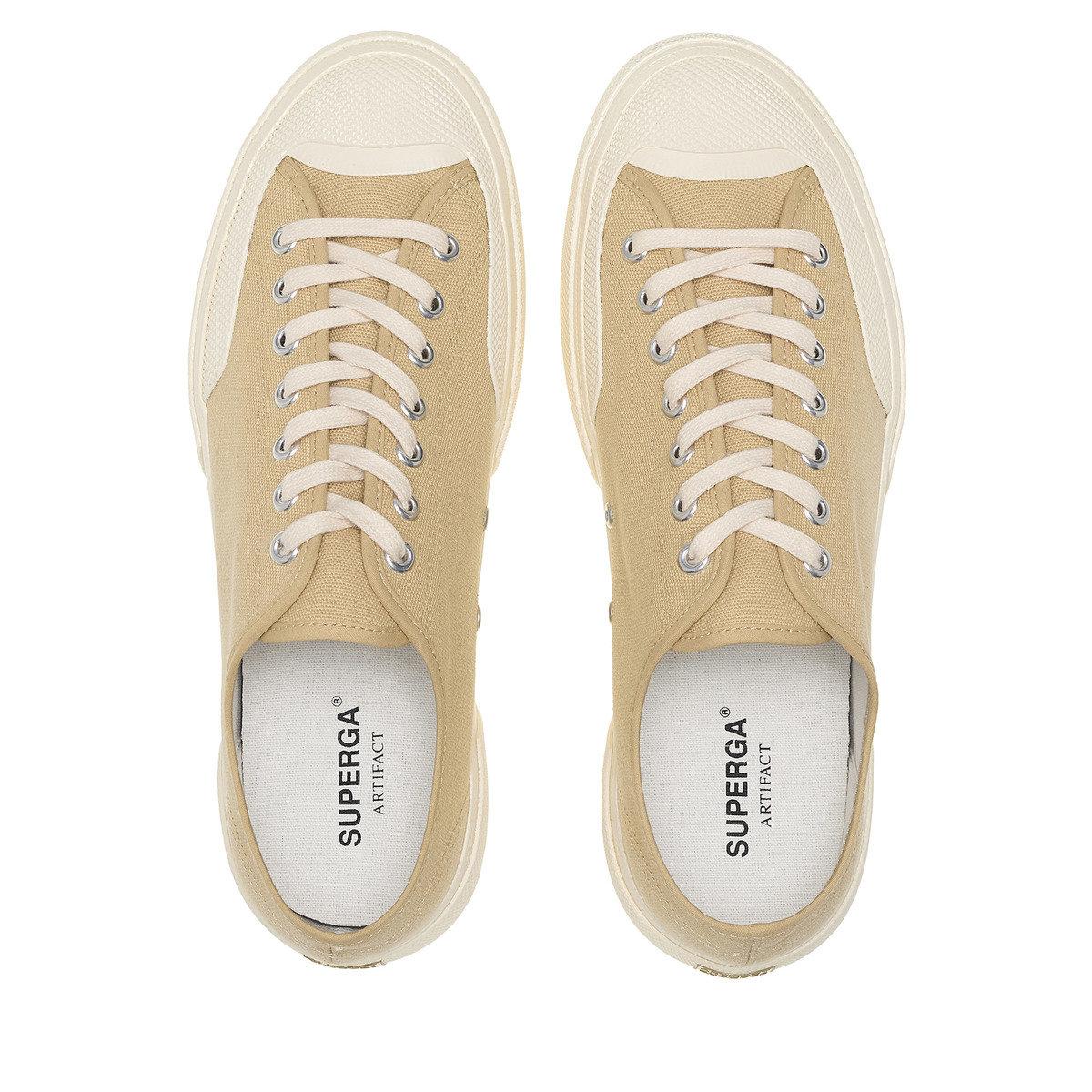 Beige-Off White - Side - Superga Unisex Adult 2432 Works Cotton Canvas Low Cut Trainers
