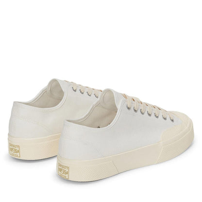 White-Off White - Back - Superga Unisex Adult 2432 Works Cotton Canvas Low Cut Trainers