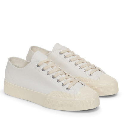 White-Off White - Front - Superga Unisex Adult 2432 Works Cotton Canvas Low Cut Trainers