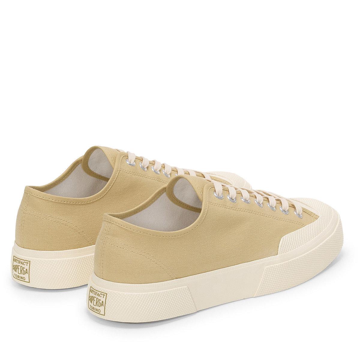 Beige-Off White - Back - Superga Unisex Adult 2432 Works Cotton Canvas Low Cut Trainers