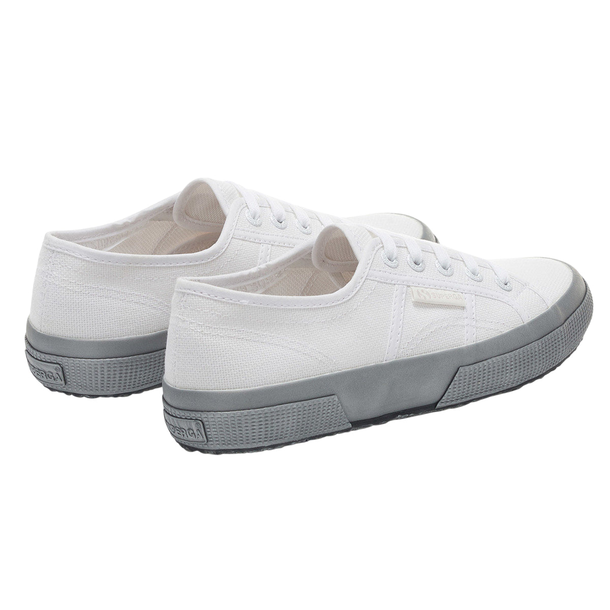 White-Silver - Back - Superga Womens-Ladies Pearl Gum Trainers