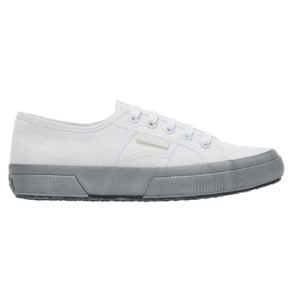 White-Silver - Side - Superga Womens-Ladies Pearl Gum Trainers