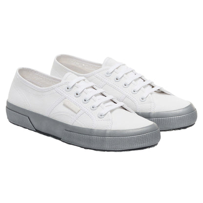 White-Silver - Front - Superga Womens-Ladies Pearl Gum Trainers