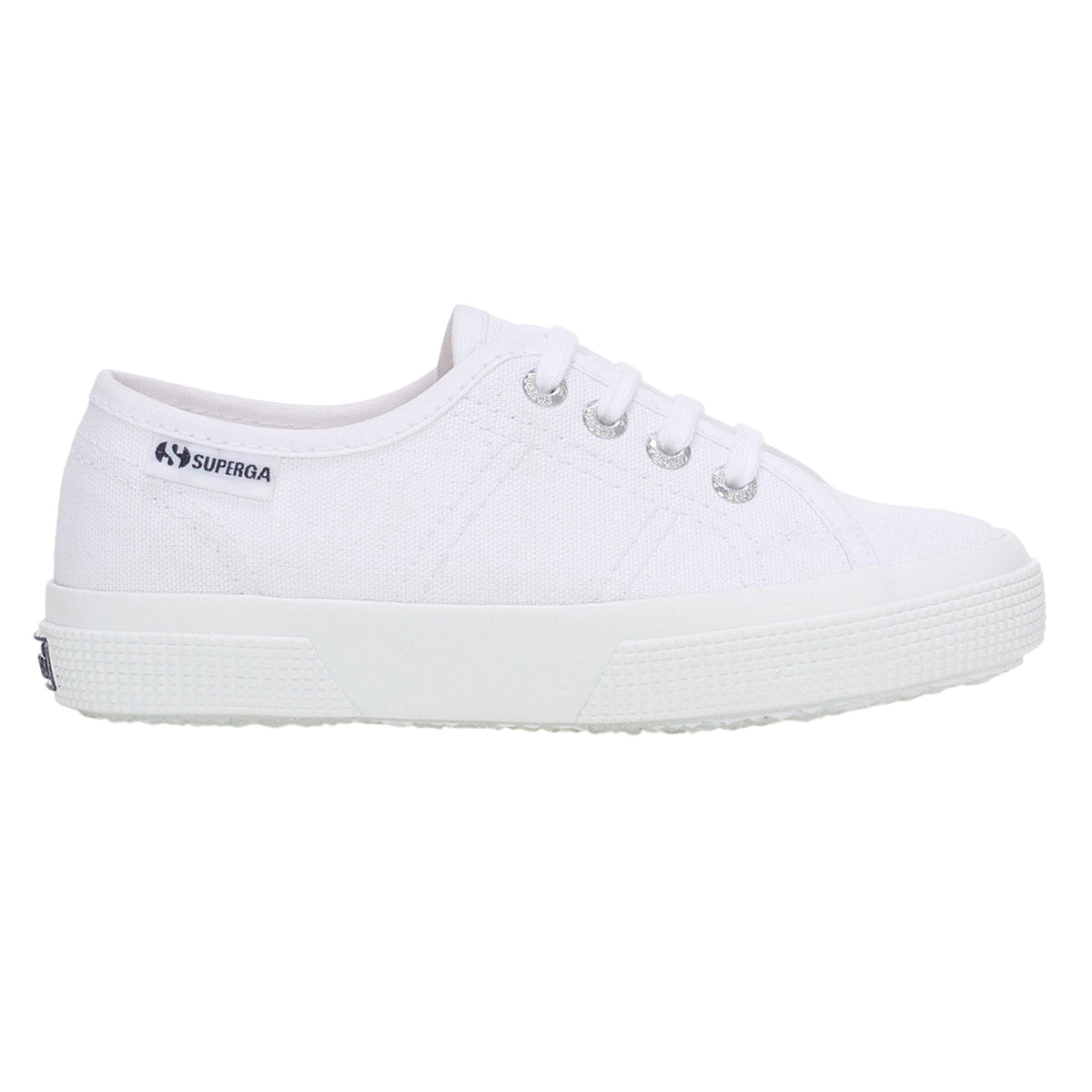 White - Side - Superga Childrens-Kids 3750 Lightweight Trainers