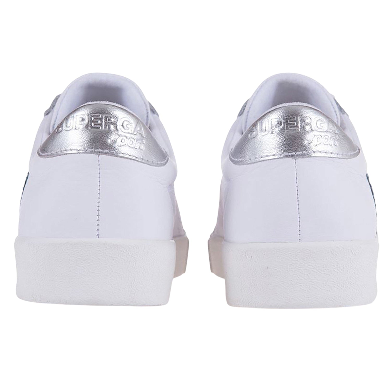 White-Blue-Light - Back - Superga Womens-Ladies 2843 Club S Glitter Leather Trainers