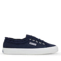 Blue Navy - Front - Superga Womens-Ladies 3750 Rouched Jersey Lightweight Trainers
